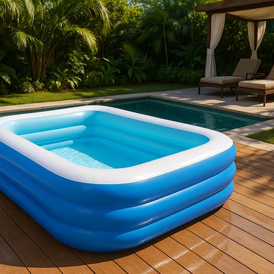 AquaFort Heavy Duty PVC Rectangle Inflatable Pool